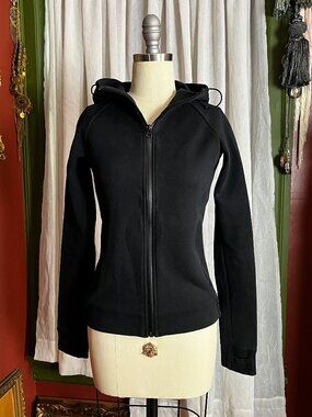 Black zip up athletic hoody